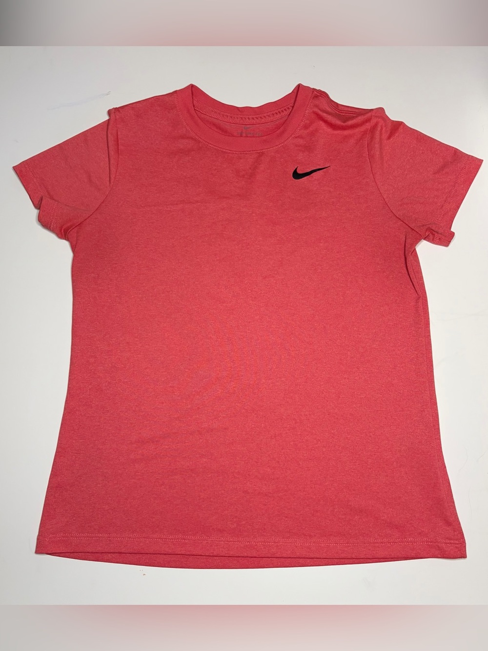 Nike Red Heather Crewneck Tee with Subtle Swoosh